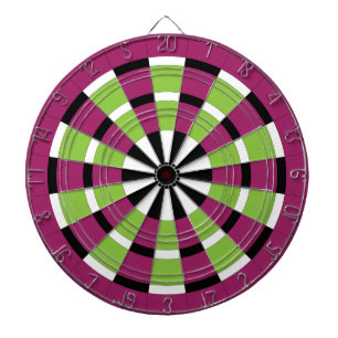 Black White Lime & Purple Dartboard