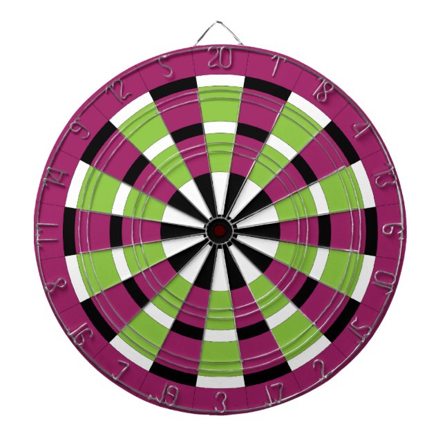 Black White Lime & Purple Dartboard (Front)
