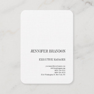 Black White Linen Minimalist Modern Plain Business Card