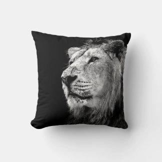 Black & White Lion American MoJo Pillow