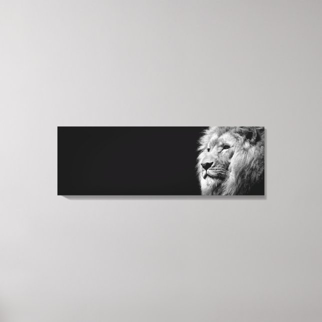 Black & White Lion Canvas Print (Front)