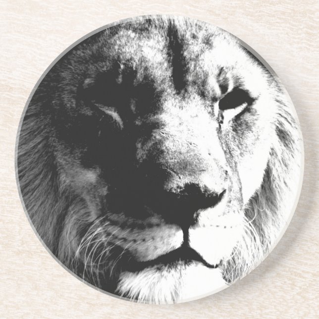 Black & White Lion Coaster (Front)