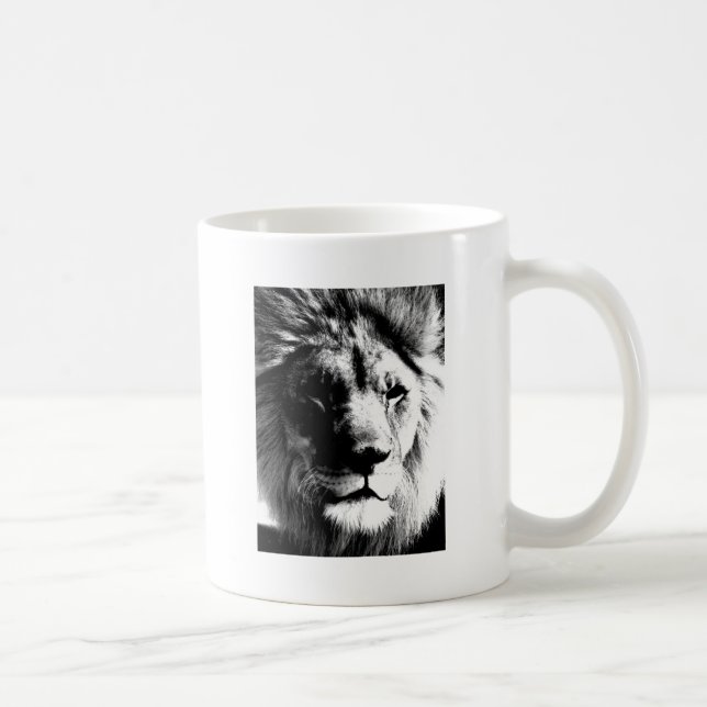 Black & White Lion Coffee Mug (Right)