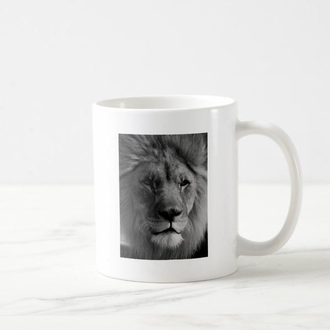Black & White Lion Coffee Mug (Right)