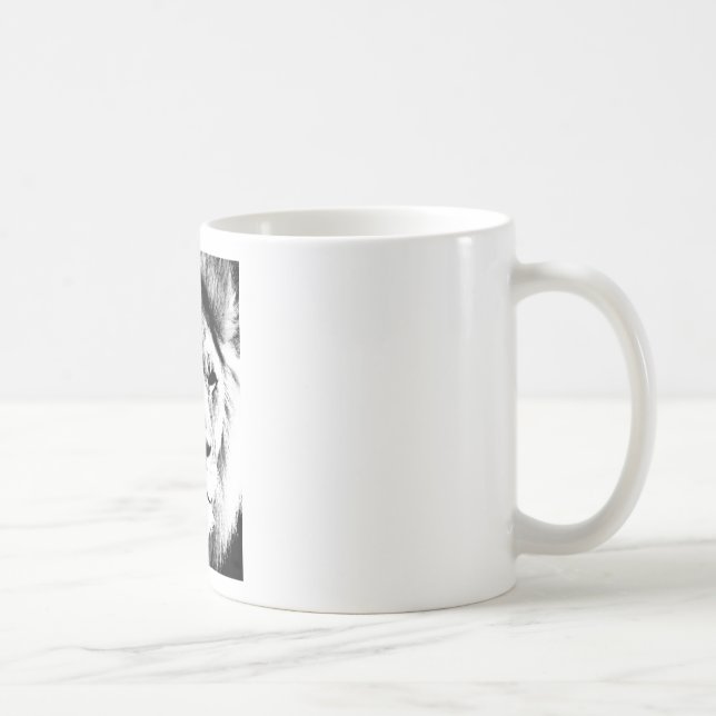 Black & White Lion Coffee Mug (Right)