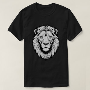 Black & White Lion Face T-Shirt