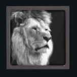Black White Lion Jewellery Box<br><div class="desc">Black White Lion Motivational Leadership - Freedom & Courage Motivational Images</div>