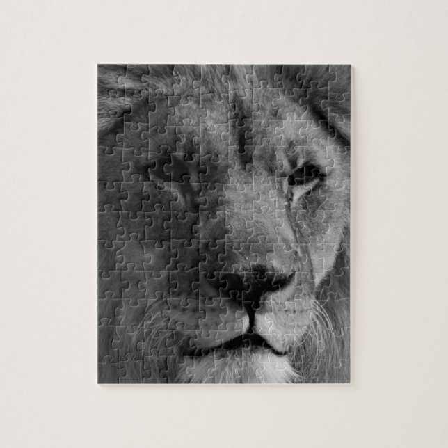 Black & White Lion Jigsaw Puzzle (Vertical)