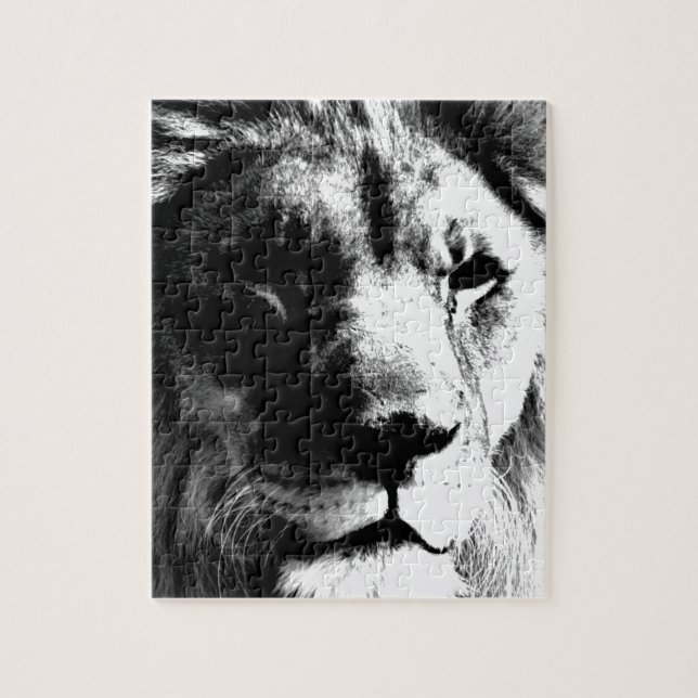 Black & White Lion Jigsaw Puzzle (Vertical)