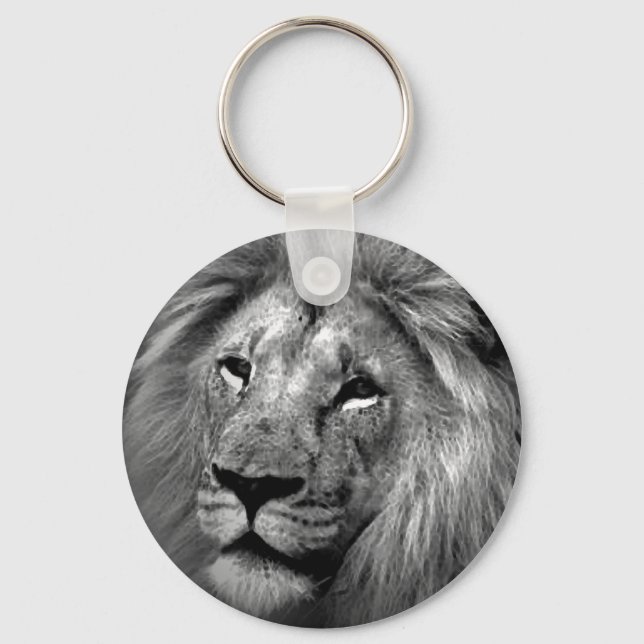 Black & White Lion Key Ring (Front)