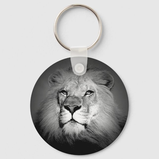 Black & White Lion Key Ring (Front)