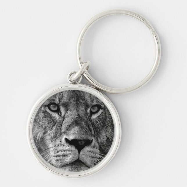 Black & White Lion Key Ring (Front)