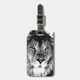 Black & White Lion Luggage Tag