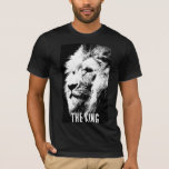 Black & White Lion Men's Bella Canvas Short Sleeve T-Shirt<br><div class="desc">Trendy Elegant Modern Black And White Pop Art Lion Head Template Add Your Own Text Men's Bella Canvas Short Sleeve T-Shirt.</div>