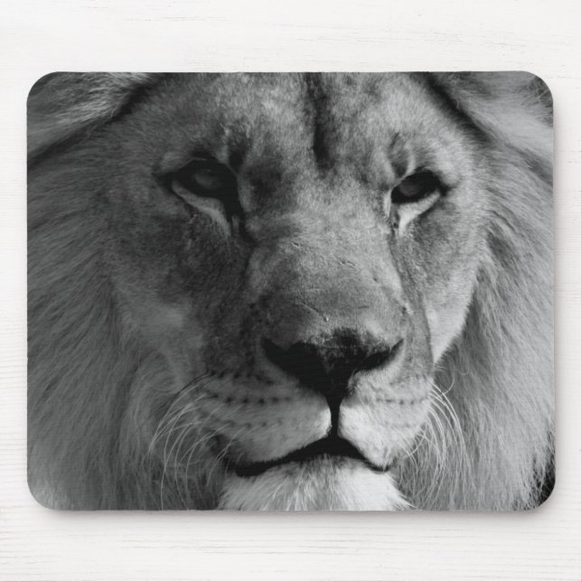 Black & White Lion Mouse Mat (Front)