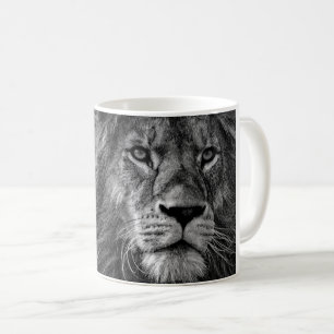 Black & White Lion Photo Coffee Mug