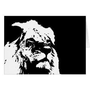 Black & white lion pop art