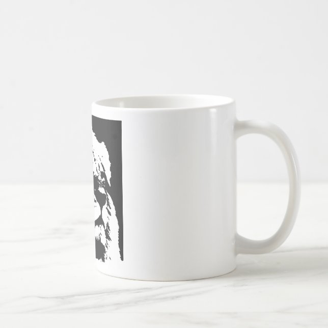 Black & white lion pop art coffee mug (Right)