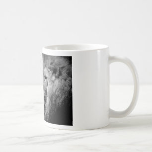 Black White Lion Portrait - Animal Photography Coffee Mug