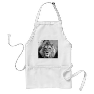 Black White Lion Standard Apron