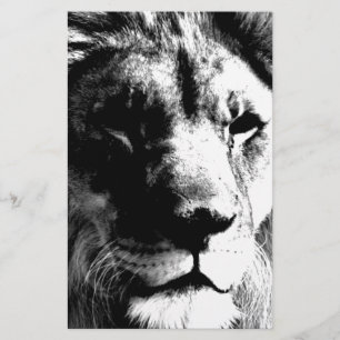 Black & White Lion Stationery