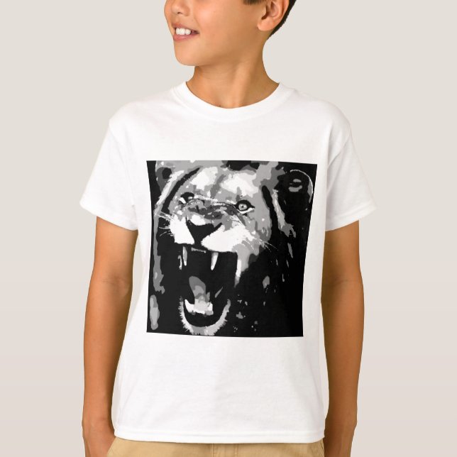 Black & White Lion T-Shirt (Front)