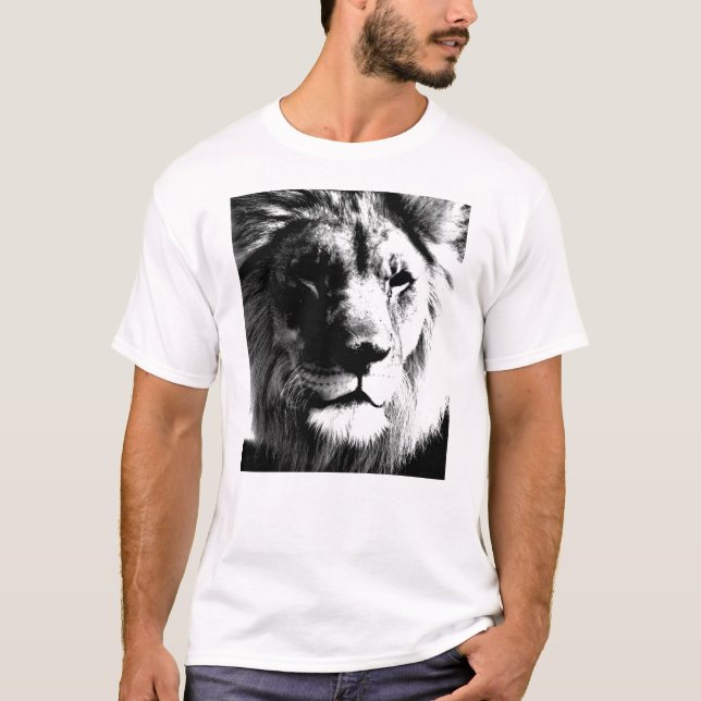 Black & White Lion T-Shirt (Front)