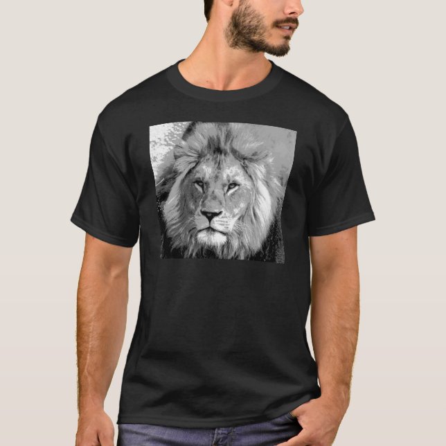 Black White Lion T-Shirt (Front)