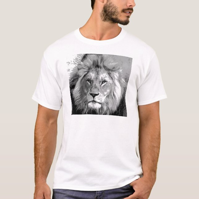 Black White Lion T-Shirt (Front)