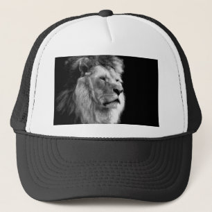 Black White Lion Trucker Hat