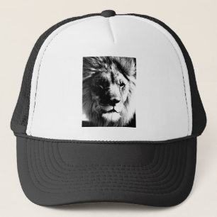 Black & White Lion Trucker Hat