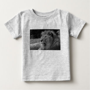 Black & White Lion - Wild Animal Baby T-Shirt