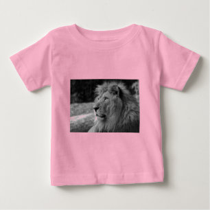 Black & White Lion - Wild Animal Baby T-Shirt