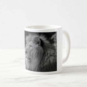 Black & White Lion - Wild Animal Coffee Mug