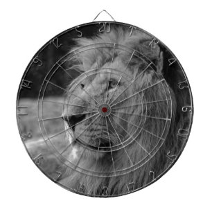 Black & White Lion - Wild Animal Dartboard