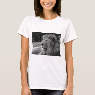 Black & White Lion - Wild Animal T-Shirt