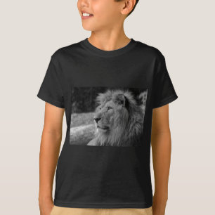 Black & White Lion - Wild Animal T-Shirt