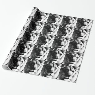 Black & White Lion Wrapping Paper