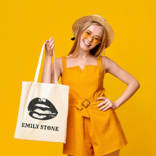 black& white lips Tote Bag