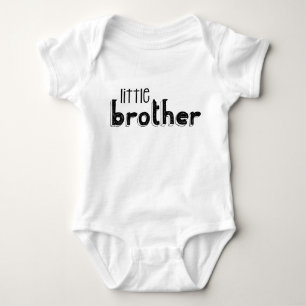 Black & White Little Brother Typography Baby Bodysuit