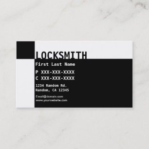 Black white Locksmith business cards