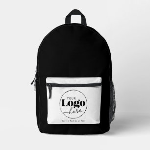 Black White Logo Branding Promotional Business Printed Backpack