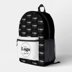 Black White Logo Branding Promotional Business Printed Backpack