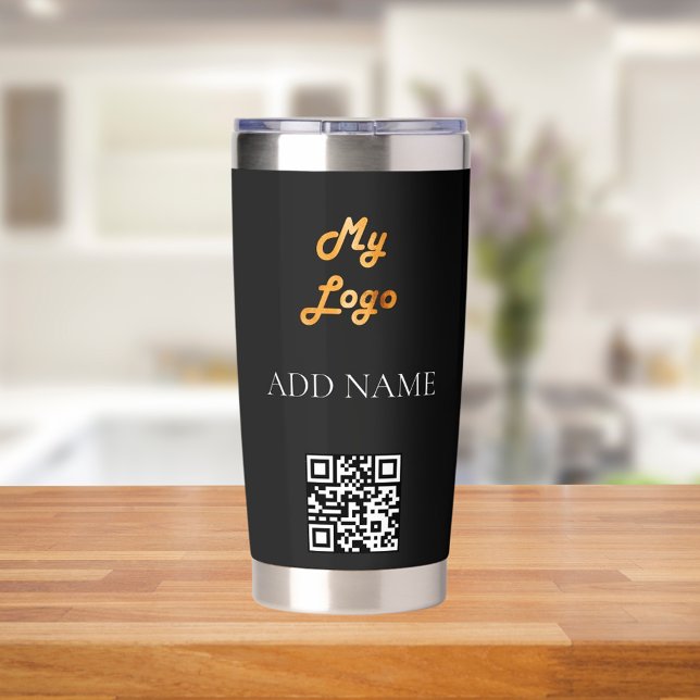 Black white logo business corporate insulated tumbler (Creator Uploaded)