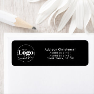 Black White Logo Company Return Address Labels