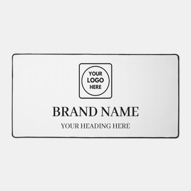 Black White Logo Custom Business desk mat (Front)