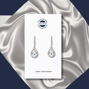 Black-White Logo Earring Display Business Card