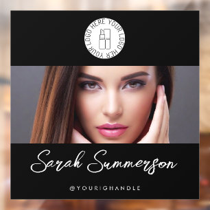 Black White Logo Photo Makeup Studio Window Cling