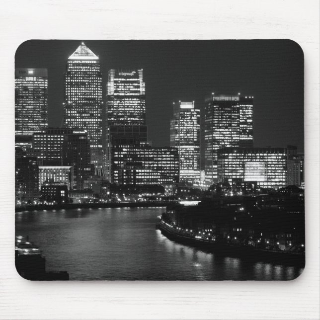Black White London City Night UK Travel Mouse Mat (Front)