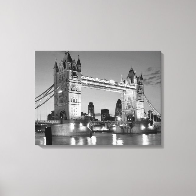 Black White London Tower Bridge Canvas Print (Front)
